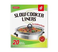 ECOOPTS 20 sacchetti extra large per cottura lenta, adatti per pentole da 6-10 QT, adatti per pentole ovali e rotonde, senza BPA (1 confezione da 35,5 x 55,8 cm)