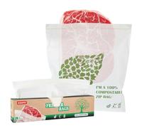ECOOPTS 25 sacchetti per sandwich grandi, 100% compostabili, ecologici, per congelatore, a base vegetale, senza BPA, sigillano bene frutta, cibo e snack (1 confezione, di grandi dimensioni)