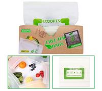ECOOPTS Confezione da 50 sacchetti 100% compostabili per congelatore con cerniera, senza BPA, adatti per panini e congelati (17,8 x 17 cm)