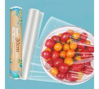 ECOOPTS Pellicola trasparente 100% compostabile, priva di BPA e biodegradabile, adatta a microonde e freezer, pretagliata, 30 cm x 35 cm, totale 30 m (1)