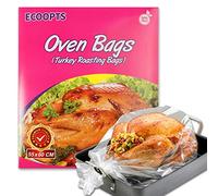 ECOOPTS Sacchetti da forno di grandi dimensioni per tacchino al forno, sacchetti per cottura arrosto, per pollo, carne, prosciutto, frutti di mare, verdure, Trasparente (55 x 60 cm)