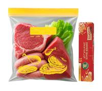 ECOOPTS - Sacchetti extra large per congelatore per alimenti, chiusura a doppia cerniera e sacchetti freschi facili da aprire, ultra resistenti, riutilizzabili, senza BPA, 29 x 41,5 cm, sacchetto (15