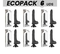 Ecopack 6 unit - basecock vibratore realistico basecock 2-1 nero 18.5 cm -o- 4 cm