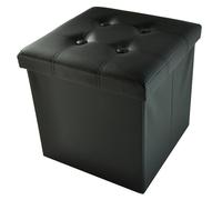 Ecopelle pouf contenitore tinta unita BIG 50x50x50 cm.
