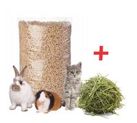 EcoPellet Lettiera ecologica in pellet di legno per gatto, cavia, coniglio 15kg + Fieno di prato piccolo 400 g GRATIS!