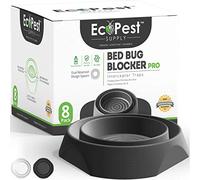 ECOPEST Trappole per Cimici dei Letti - Confezione da 8 | Trappole Intercettatori Bed Bug Blocker (PRO) (Nera) | Monitor, Rilevatore e Trappola per Le Gambe del Letto