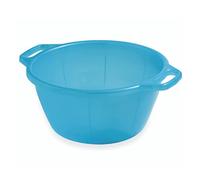 Ecoplast | Bacinella Bucato Tonda 17Lt, Cesta Portabiancheria in Plastica con Manici, Azzurro, ø40,5x19, Made in Italy