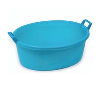 Ecoplast | Bacinella Bucato Tonda, Cesta Portabiancheria in Plastica 100 Lt, Azzurro, ø79x58,5x30, Made in Italy