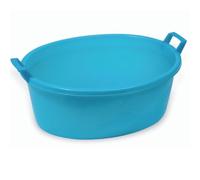 Ecoplast | Bacinella Bucato Tonda, Cesta Portabiancheria in Plastica 52 Lt, Azzurro, ø49x24,5, Made in Italy
