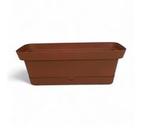 Ecoplast | Balconetta Origine 50cm, Fioriera da Esterno in Plastica, Fioriera da Balcone Terracotta, 49x16,5x17, Made in Italy