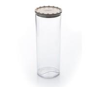 Ecoplast | Barattolo Corolla ExtraLarge, Contenitore Plastica con Coperchio, Contenitore Ermetico per Alimenti, Colore Tortora, 10,5x10,5x31,7, Made in Italy