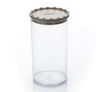 Ecoplast | Barattolo Corolla Large, Contenitore Plastica con Coperchio, Contenitore Ermetico per Alimenti, Colore Tortora, 10,5x10,5x23, Made in Italy