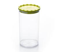 Ecoplast | Barattolo Corolla Large, Contenitore Plastica con Coperchio, Contenitore Ermetico per Alimenti, Colore Verde, 10,5x10,5x23, Made in Italy