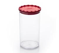 Ecoplast | Barattolo Corolla Large, Contenitore Plastica con Coperchio, Contenitore Ermetico per Alimenti, Colore Rosso, 10,5x10,5x23, Made in Italy