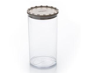 Ecoplast | Barattolo Corolla Large, Contenitore Plastica con Coperchio, Contenitore Ermetico per Alimenti, Colore Tortora, 10,5x10,5x23, Made in Italy