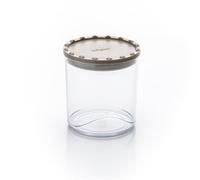 Ecoplast | Barattolo Corolla Medium, Contenitore Plastica con Coperchio, Contenitore Ermetico per Alimenti, Colore Tortora, 10,5x10,5x14,7, Made in Italy