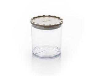 Ecoplast | Barattolo Corolla Medium, Contenitore Plastica con Coperchio, Contenitore Ermetico per Alimenti, Colore Tortora, 10,5x10,5x14,7, Made in Italy