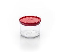 Ecoplast | Barattolo Corolla Small, Contenitore Plastica con Coperchio, Contenitore Ermetico per Alimenti, Colore Rosso, 10,5x10,5x11,2, Made in Italy
