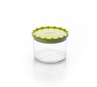 Ecoplast | Barattolo Corolla Small, Contenitore Plastica con Coperchio, Contenitore Ermetico per Alimenti, Colore Verde, 10,5x10,5x11,2, Made in Italy