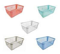 Ecoplast | Cesta Multiuso Piccola 37cm, Cesta con Manici in Colori Assortiti Lavanda/Rosso/Azzurro/Tortora/Bianco, Made in Italy