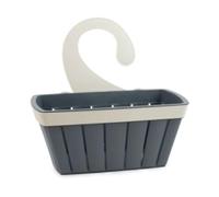 Ecoplast | Cestello Appendibile con Gancio, Cestino Portaoggetti in Plastica Riciclata, Colore Antracite, 27,5x13,3x26, Made in Italy