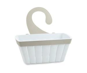 Ecoplast | Cestello Appendibile con Gancio, Cestino Portaoggetti in Plastica Riciclata, Colore Bianco, 27,5x13,3x26, Made in Italy