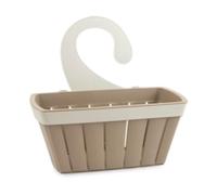 Ecoplast | Cestello Appendibile con Gancio, Cestino Portaoggetti in Plastica Riciclata, Colore Cappuccino, 27,5x13,3x26, Made in Italy