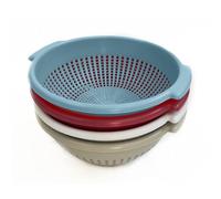 Ecoplast | Colapasta in Plastica ø32, Scolapasta con Manici in Colori Assortiti Tortora/Bianco/Rosso/Mandarino, Made in Italy