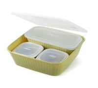 Ecoplast | Contenitori Ermetici Dorica, Kit Contenitori Plastica con Coperchio, Verde, Made in Italy