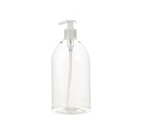 Ecoplast | Dispenser Sapone in PET Trasparente da 1 Lt, con Dispenser Push-Pull, 9,5x22,5, Made in Italy