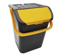 Ecoplast, Pattumiera per Raccolta Differenziata, con Doppia Apertura, Flessibile, Indeformabile e Impilabile, Resiste a Tutte le Temperature, Per Interni ed Esterni, Color Giallo, Made in Italy