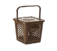 Ecoplast | Ecoplus 7 LT - Pattumiera Marrone Forata per Umido - Mastello Ventilato Antiodore da 7 Litri per Cucina, Bagno e Ufficio - Cestino Salvaspazio in Plastica Resistente - Made in Italy