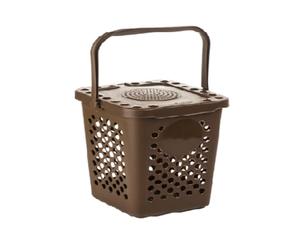 Ecoplast | Ecoplus 7 LT - Pattumiera Marrone Forata per Umido - Mastello Ventilato Antiodore da 7 Litri per Cucina, Bagno e Ufficio - Cestino Salvaspazio in Plastica Resistente - Made in Italy