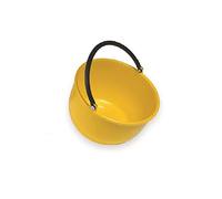 Ecoplast | Paniere Agricolo in Plastica Resisitente con Manico Arrotondato, Colori Assortiti Giallo Ocra/Rosso Veneziano/Azzurro/Verde Acido, 35x35x20, Made in Italy