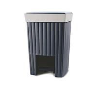 Ecoplast | Pattumiera con Pedale 20 Litri Doga, Cestino Spazzatura in Plastica Riciclata, Colore Grigio Antracite, 30x26x45, Made in Italy