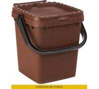 PATTUMIERA 10 L ECOPLUS C/MANIGLIA MARRONE- 12,0 pz