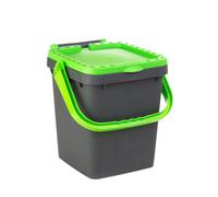 Ecoplast | Pattumiera per Raccolta Differenziata 20 Lt, Bidone Spazzatura in Plastica Riciclata, Verde, 34,5x34,5x34,5, Made in Italy