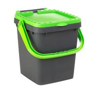 Ecoplast | Pattumiera per Raccolta Differenziata 20 Lt, Bidone Spazzatura in Plastica Riciclata, Verde, 34,5x34,5x34,5, Made in Italy