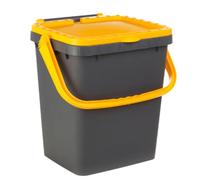 Ecoplast | Pattumiera per Raccolta Differenziata 35 Lt, Bidone Spazzatura in Plastica Riciclata, Giallo, 43x36x43,5, Made in Italy