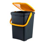 Ecoplast | Pattumiera per Raccolta Differenziata 50 Lt, Bidone Spazzatura in Plastica Riciclata, Giallo, 43x41x54,4, Made in Italy