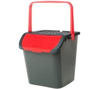 Ecoplast, Pattumiera per Raccolta Differenziata, con Doppia Apertura, Flessibile, Indeformabile e Impilabile, Resiste a Tutte Le Temperature, per Interni ed Esterni, Color Rosso, 28 L, Made in Italy