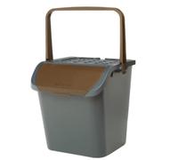 Ecoplast, Pattumiera per Raccolta Differenziata, con Doppia Apertura, Flessibile, Indeformabile e Impilabile, Resiste a Tutte le Temperature, Per Interni ed Esterni, Color Marrone, 28 L, Made in Italy