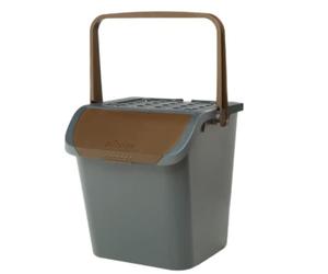 Ecoplast, Pattumiera per Raccolta Differenziata, con Doppia Apertura, Flessibile, Indeformabile e Impilabile, Resiste a Tutte le Temperature, Per Interni ed Esterni, Color Marrone, 28 L, Made in Italy