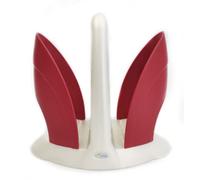 Ecoplast | Portabicchieri in Plastica, per Bicchieri Plastica USA e Getta, Bianco Perla & Rosso, 22,3x12,5x20, Made in Italy