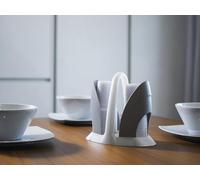 Ecoplast | Portabicchieri in Plastica, per Bicchieri Plastica Usa e Getta, Bianco Perla & Tortora, 22,3x12,5x20, Made in Italy