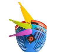 Ecoplast | Portamollette da Bucato Arya, Cestino Portamollette per Stendibiancheria in Colori Assortiti Blu/Turchese/Arancione, Made in Italy