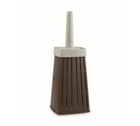 Ecoplast | Scopino WC Doga, Scopettino Bagno in Plastica Riciclata, Colore Moka, 14,3x14,3x39, Made in Italy