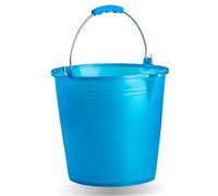 Ecoplast | Secchio 10 Litri con Manico Ergonomico e Becco, Azzurro, ø 27,7, Made in Italy