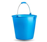 Ecoplast | Secchio 15 Litri con Manico Ergonomico e Becco, Azzurro, ø 31,5, Made in Italy