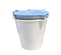 Ecoplast | Secchio 7 Litri con Manico Ergonomico e Becco, Colori Assortiti Lavanda/Bianco/Tortora, ø 24